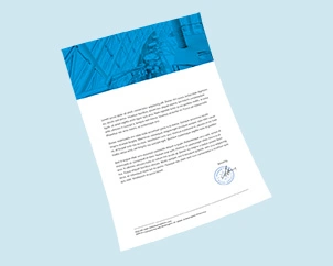 Bedruckter Briefpapierbogen